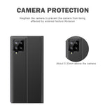 Samsung Galaxy A12 View Window Auto Absorbing Phone Case Flip Leather Stand Mobile Phone Shell