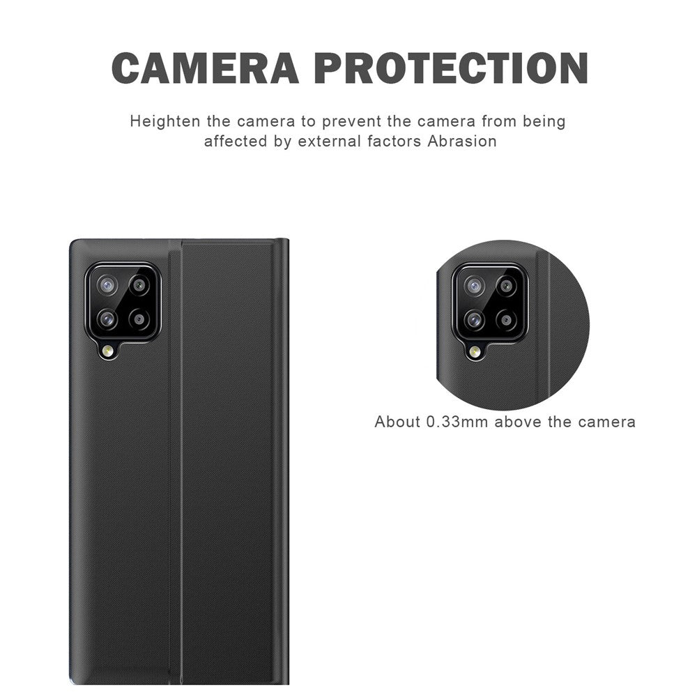 Samsung Galaxy A12 View Window Auto Absorbing Phone Case Flip Leather Stand Mobile Phone Shell