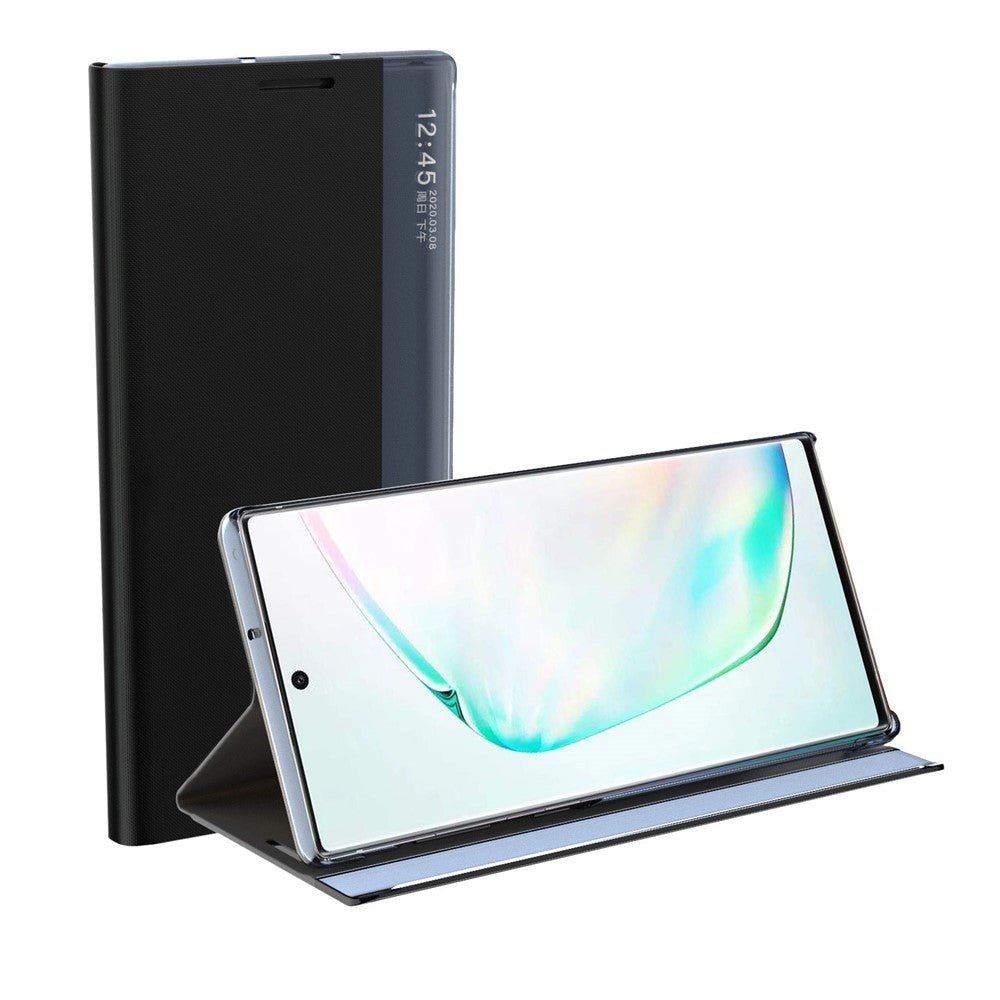 Samsung Galaxy A12 View Window Auto Absorbing Phone Case Flip Leather Stand Mobile Phone Shell