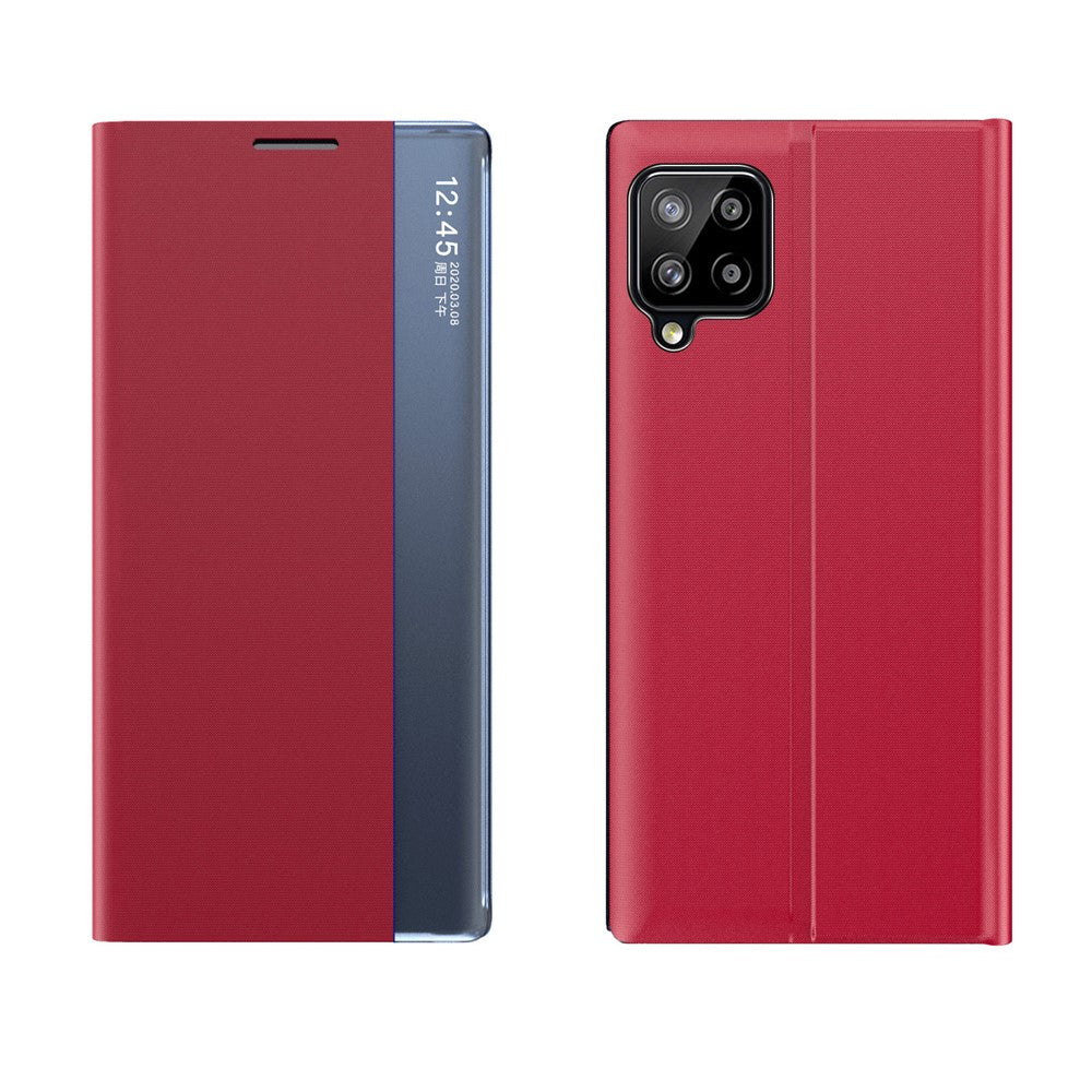 Samsung Galaxy A12 View Window Auto Absorbing Phone Case Flip Leather Stand Mobile Phone Shell