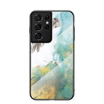 Marble Pattern Tempered Glass + PC + TPU Phone Shell for Samsung Galaxy S21 Ultra 5G