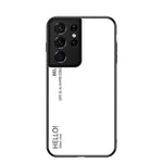 TPU Frame Color Gradient Tempered Glass Back Cell Phone Case for Samsung Galaxy S21 Ultra 5G