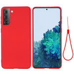 Anti-ridse Støvtæt Stødsikker Blød Flydende Silikone Telefoncover Smartphone Etui til Samsung Galaxy S21+ 5G