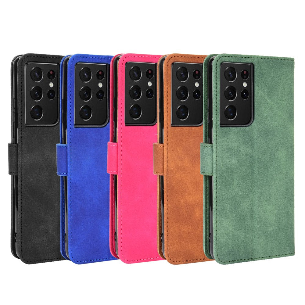 Delicate PU Leather Wallet Cell Phone Case for Samsung Galaxy S21 Ultra 5G