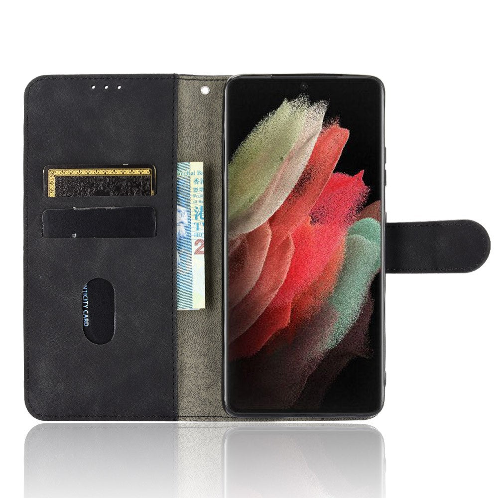 Delicate PU Leather Wallet Cell Phone Case for Samsung Galaxy S21 Ultra 5G