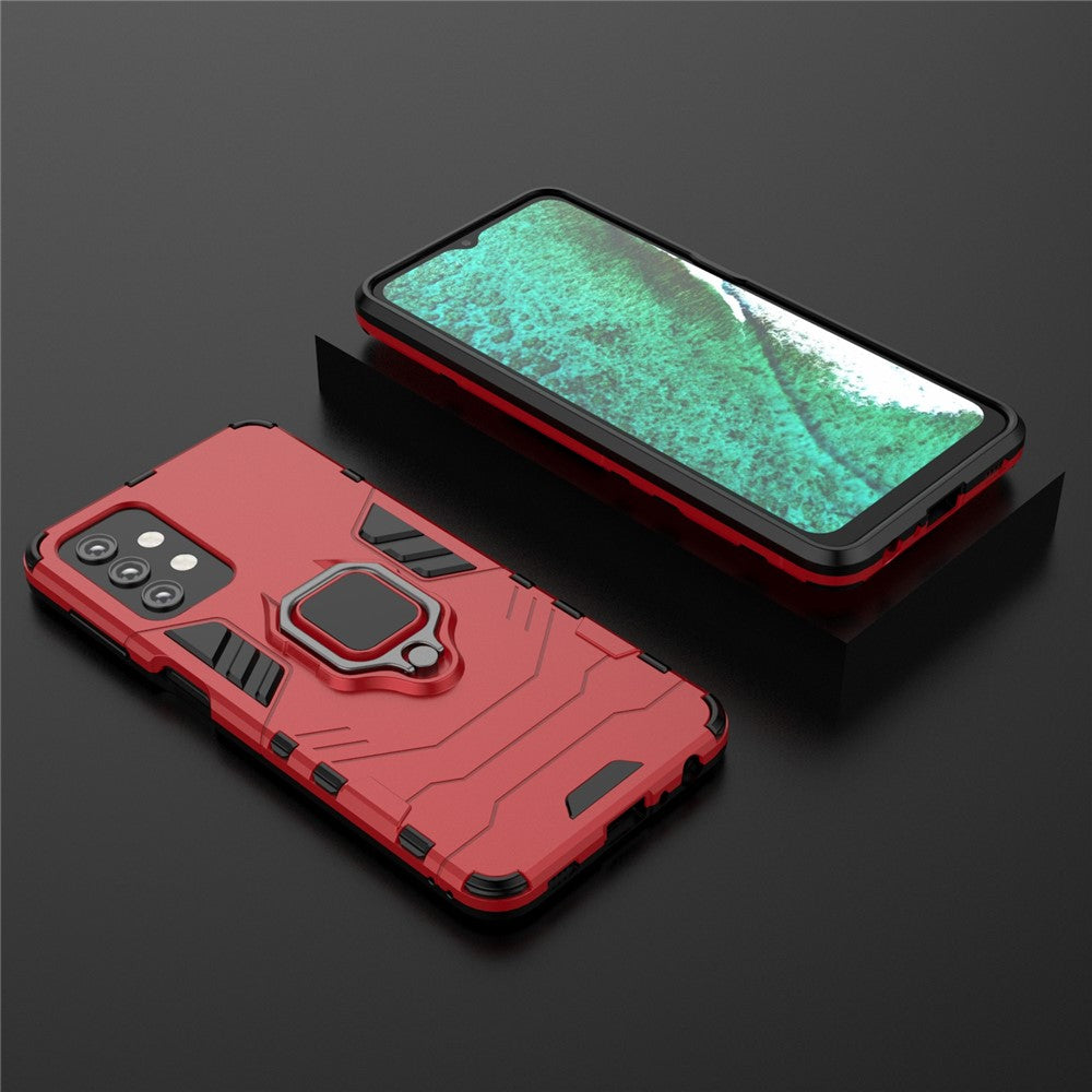 Cool Guard Ring Holder Kickstand PC TPU Hybrid Case Protective Shell for Samsung Galaxy A32 5G/M32 5G