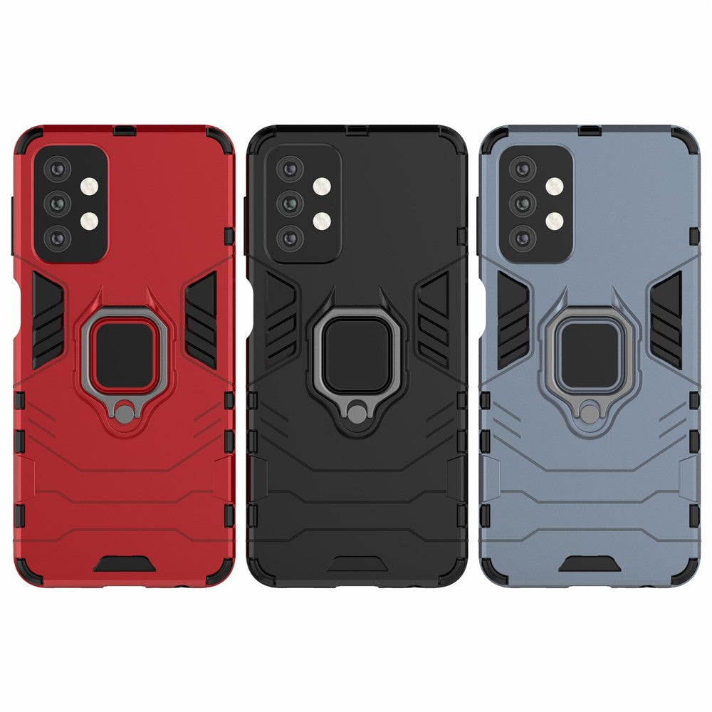 Cool Guard Ring Holder Kickstand PC TPU Hybrid Case Protective Shell for Samsung Galaxy A32 5G/M32 5G