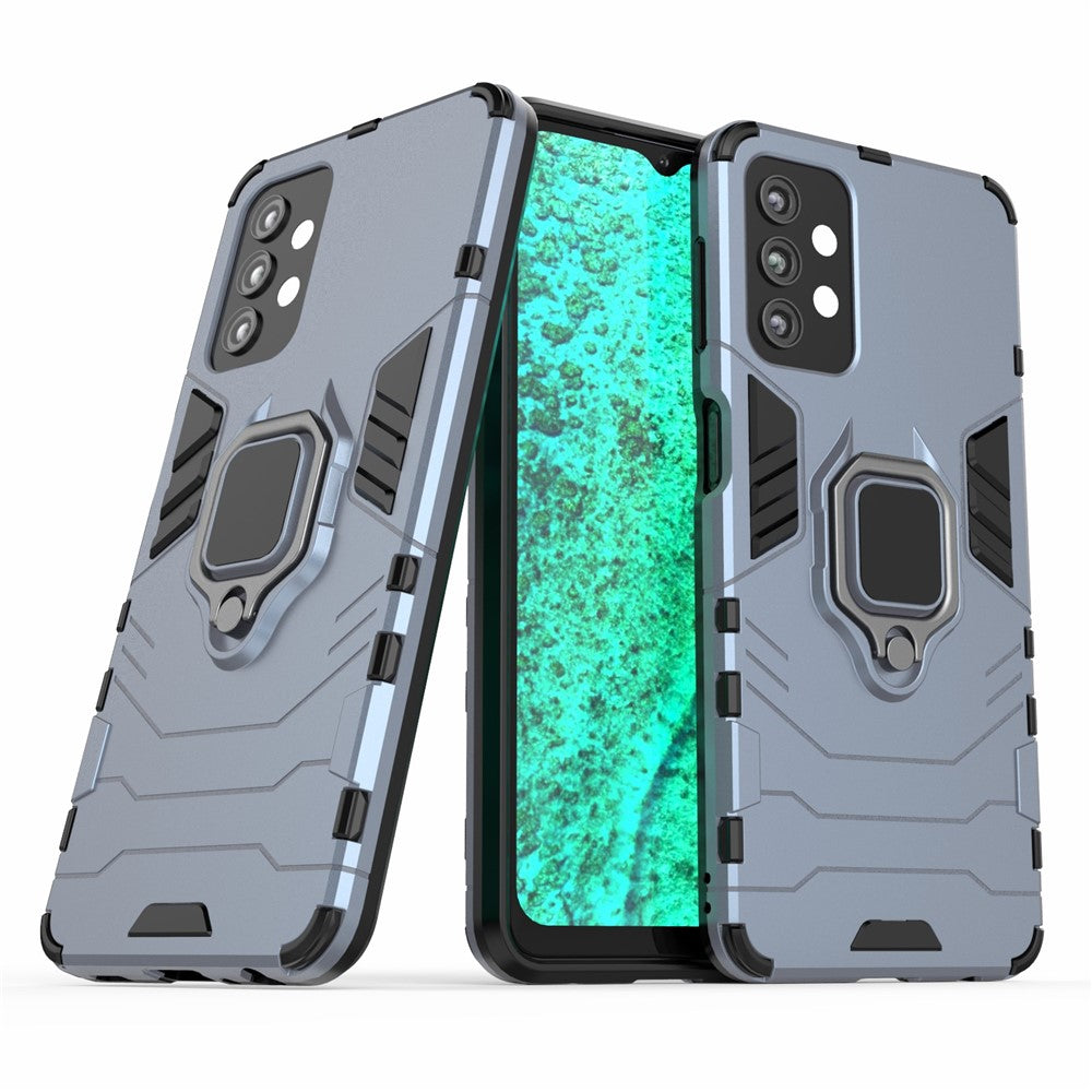 Cool Guard Ring Holder Kickstand PC TPU Hybrid Case Protective Shell for Samsung Galaxy A32 5G/M32 5G