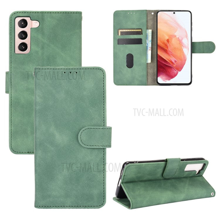 Delicate PU Leather Wallet Cell Phone Case for Samsung Galaxy S21 4G/5G