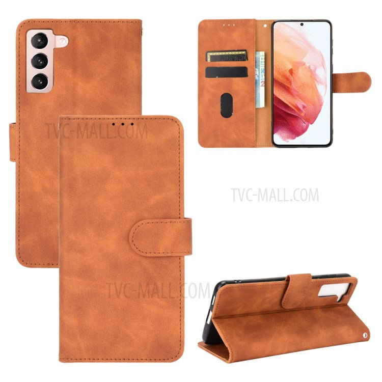 Delicate PU Leather Wallet Cell Phone Case for Samsung Galaxy S21 4G/5G