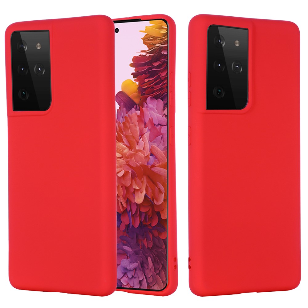 For Samsung Galaxy S21 Ultra 5G Shockproof Soft Liquid Silicone Cover Mobile Phone Shell Protection Case