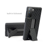 Woven Texture Swivel Belt Clip Built-in Kickstand PC Hard Case for Samsung Galaxy S21+ 5G