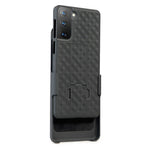 Woven Texture Swivel Belt Clip Built-in Kickstand PC Hard Case for Samsung Galaxy S21+ 5G