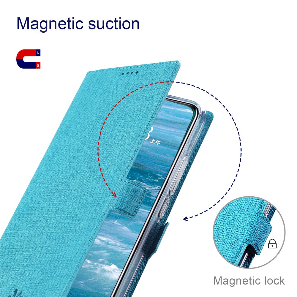 VILI DMK Leather Wallet Stand Magnetic Suction Style Cell Phone Cover for Samsung Galaxy S21 4G/5G