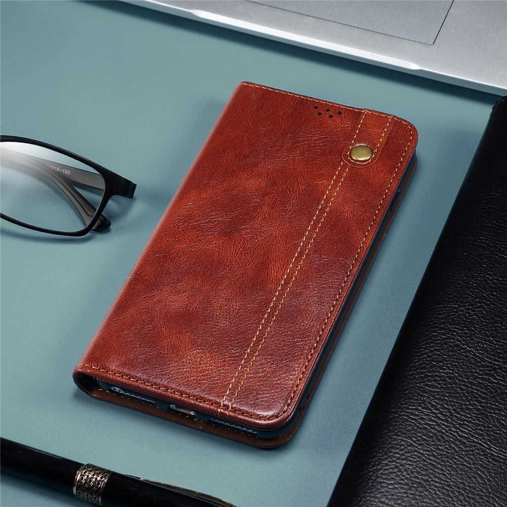 Waxy Crazy Horse Texture TPU + PU Leather Case Cover for Samsung Galaxy A32 5G/M32 5G