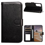 Dual-sided Magnetic Clasp Leather Wallet Stand Phone Case Shell for Samsung Galaxy S21+ 5G