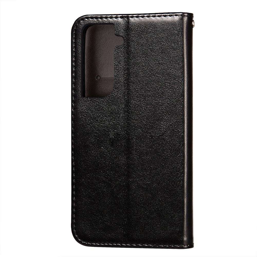 Dual-sided Magnetic Clasp Leather Wallet Stand Phone Case Shell for Samsung Galaxy S21+ 5G
