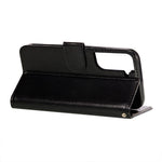 Dual-sided Magnetic Clasp Leather Wallet Stand Phone Case Shell for Samsung Galaxy S21+ 5G