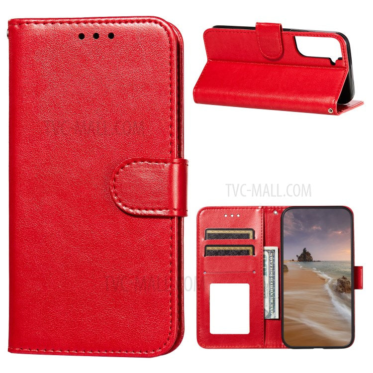 Dual-sided Magnetic Clasp Leather Wallet Stand Phone Case Shell for Samsung Galaxy S21+ 5G