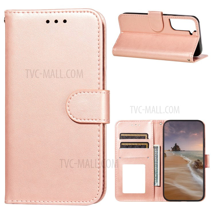 Dual-sided Magnetic Clasp Leather Wallet Stand Phone Case Shell for Samsung Galaxy S21+ 5G