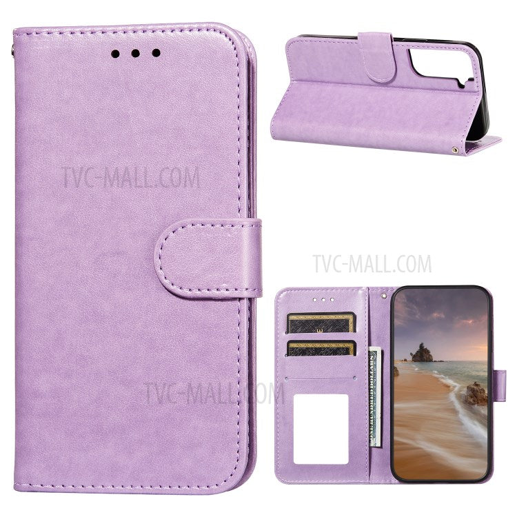 Dual-sided Magnetic Clasp Leather Wallet Stand Phone Case Shell for Samsung Galaxy S21+ 5G