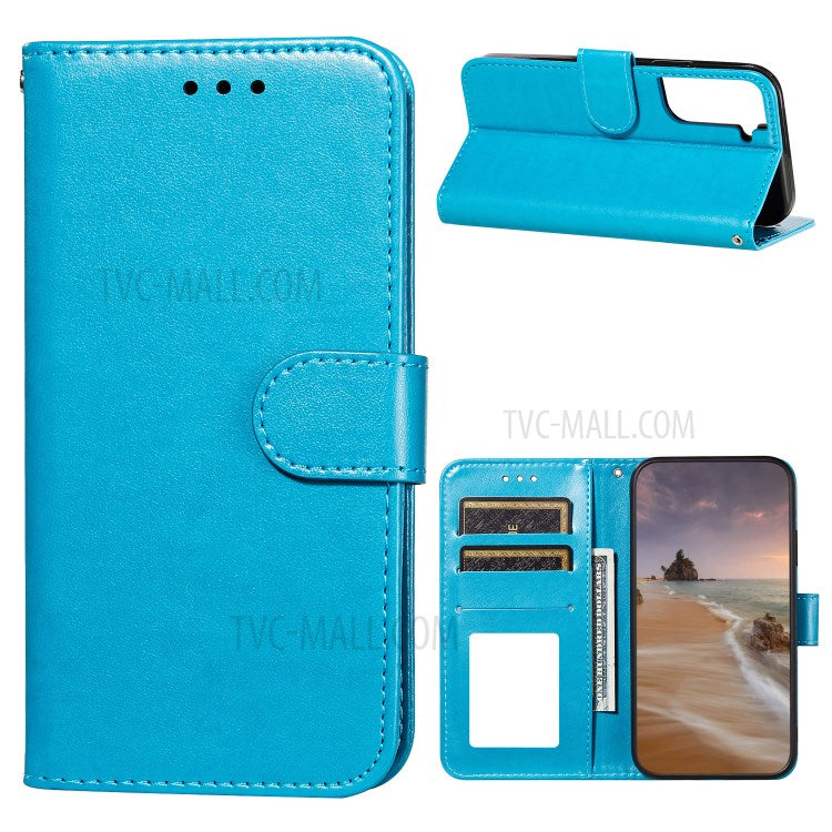 Dual-sided Magnetic Clasp Leather Wallet Stand Phone Case Shell for Samsung Galaxy S21+ 5G