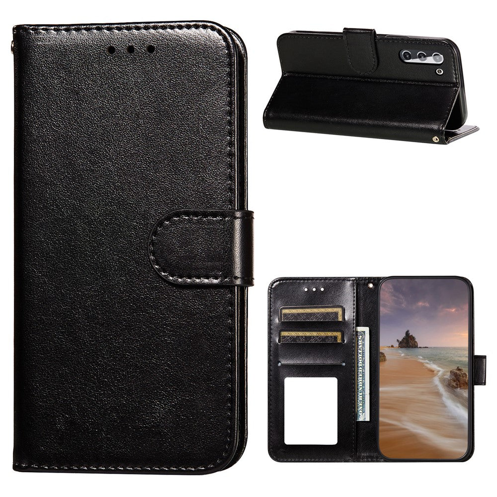 Dual-sided Magnetic Clasp Leather Case Wallet Stand Phone Shell for Samsung Galaxy S21 4G/5G