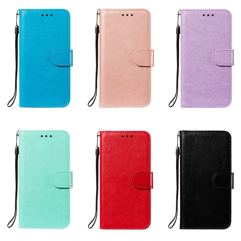 Dual-sided Magnetic Clasp Leather Case Wallet Stand Phone Shell for Samsung Galaxy S21 4G/5G