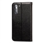 Dual-sided Magnetic Clasp Leather Case Wallet Stand Phone Shell for Samsung Galaxy S21 4G/5G