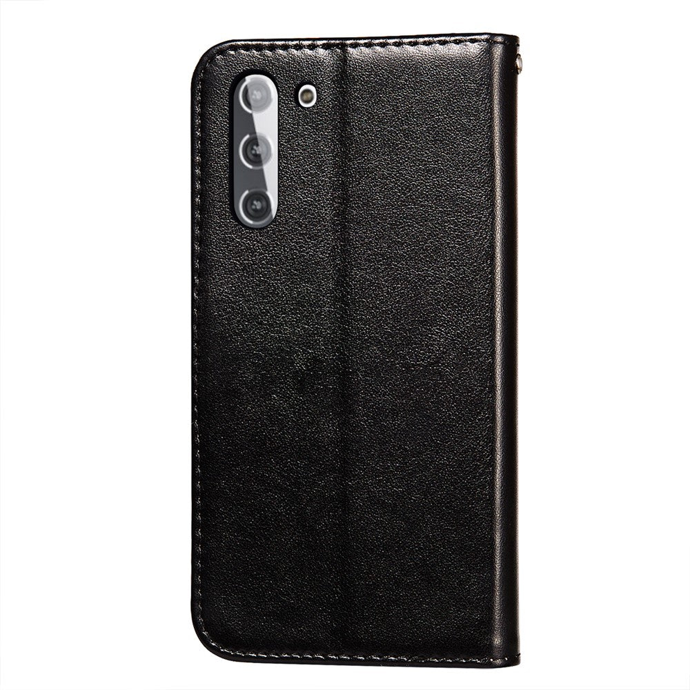Dual-sided Magnetic Clasp Leather Case Wallet Stand Phone Shell for Samsung Galaxy S21 4G/5G