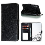 Imprint Mandala Flower Leather Phone Cover for Samsung Galaxy S21 4G/5G Stand Case