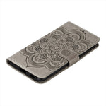 Imprint Mandala Flower Leather Phone Cover for Samsung Galaxy S21 4G/5G Stand Case