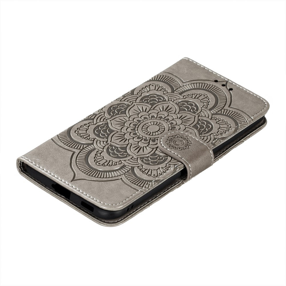 Imprint Mandala Flower Leather Phone Cover for Samsung Galaxy S21 4G/5G Stand Case