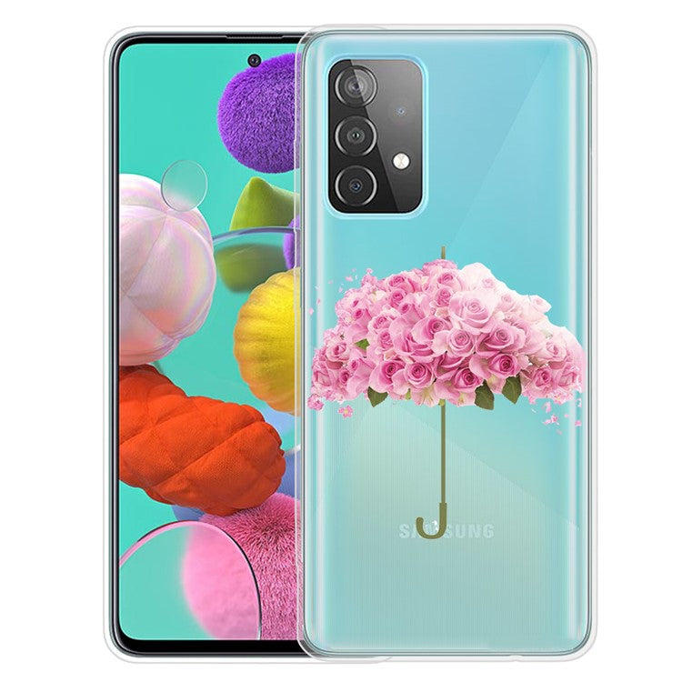 Mönstertryck Flexibelt TPU-mobilskal för Samsung Galaxy A52 4G/5G / A52s 5G