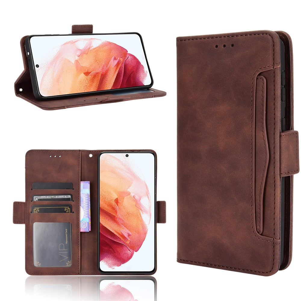Multiple Card Slots for Samsung Galaxy S21 4G/5G Protective Cover Stand Leather Case