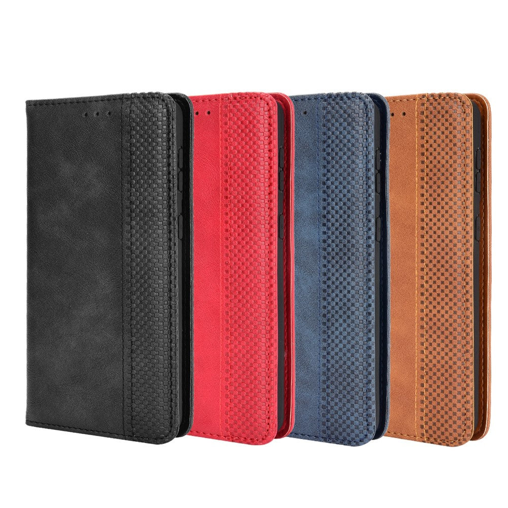 Retro Style Auto-absorbed Wallet Stand TPU + PU Leather Phone Case for Samsung Galaxy S21 4G/5G