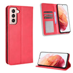 Retro Style Auto-absorbed Wallet Stand TPU + PU Leather Phone Case for Samsung Galaxy S21 4G/5G