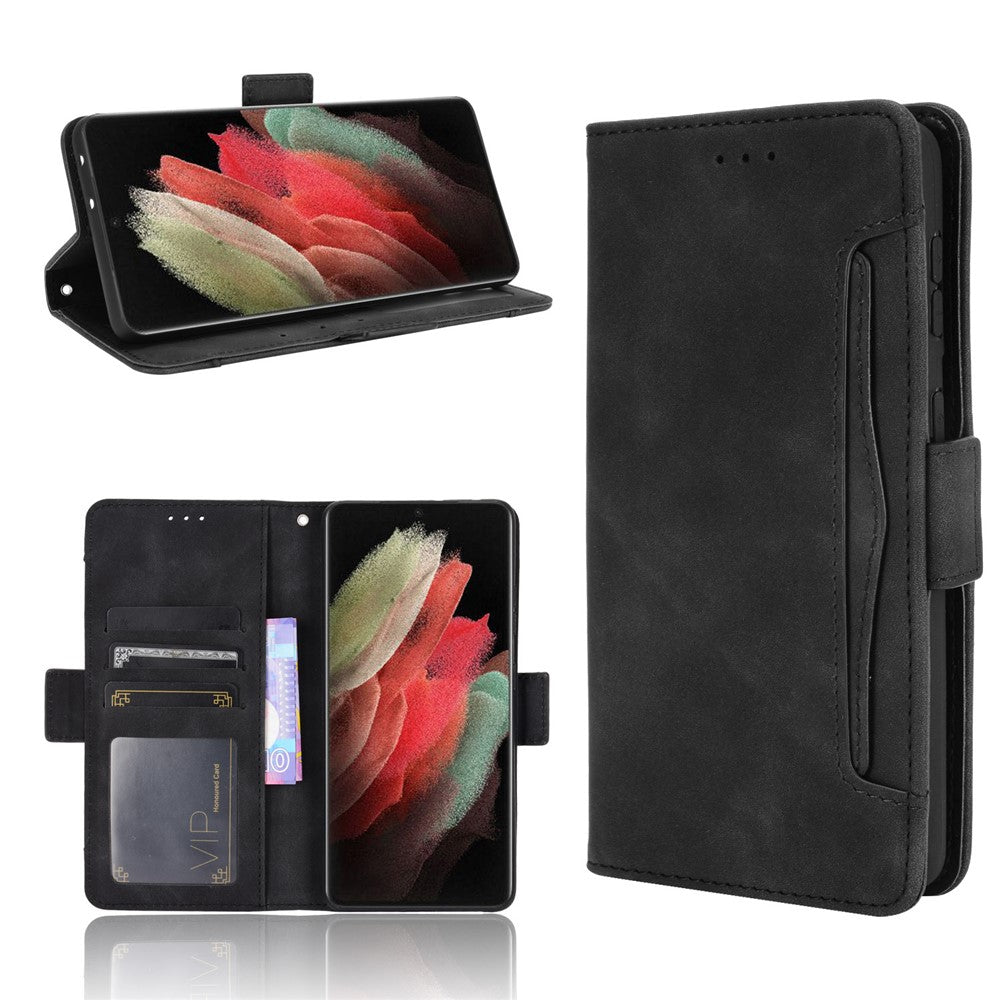 Multiple Card Slots Shell for Samsung Galaxy S21 Ultra 5G Cover Leather Protective Case