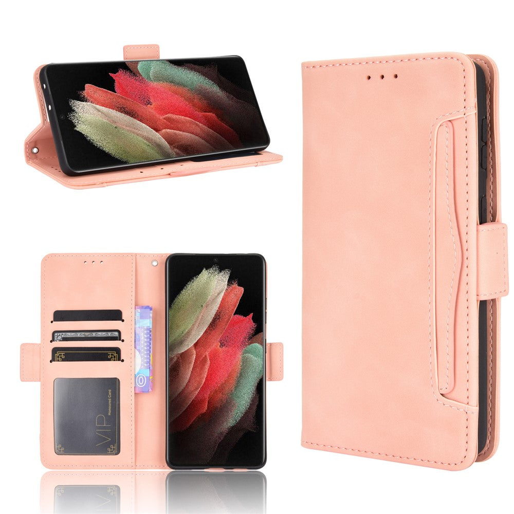 Multiple Card Slots Shell for Samsung Galaxy S21 Ultra 5G Cover Leather Protective Case