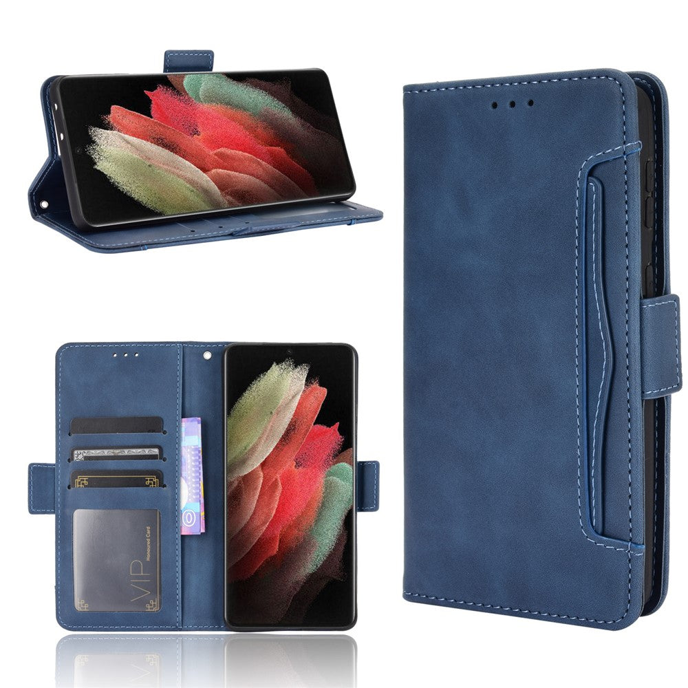 Multiple Card Slots Shell for Samsung Galaxy S21 Ultra 5G Cover Leather Protective Case