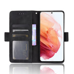 Flera kortplatser Stativ för Samsung Galaxy S21+ 5G Fodral Läderskyddsskal