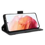 Flera kortplatser Stativ för Samsung Galaxy S21+ 5G Fodral Läderskyddsskal