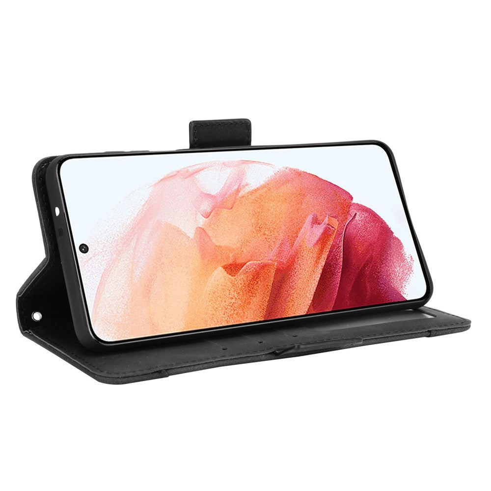 Flera kortplatser Stativ för Samsung Galaxy S21+ 5G Fodral Läderskyddsskal
