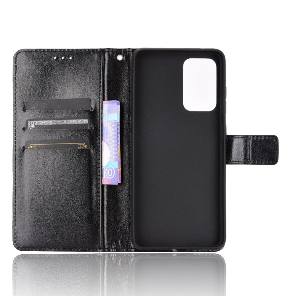 Fuld beskyttelse Crazy Horse tekstur læder cover med pung og stander til Samsung Galaxy A52 4G/5G / A52s 5G