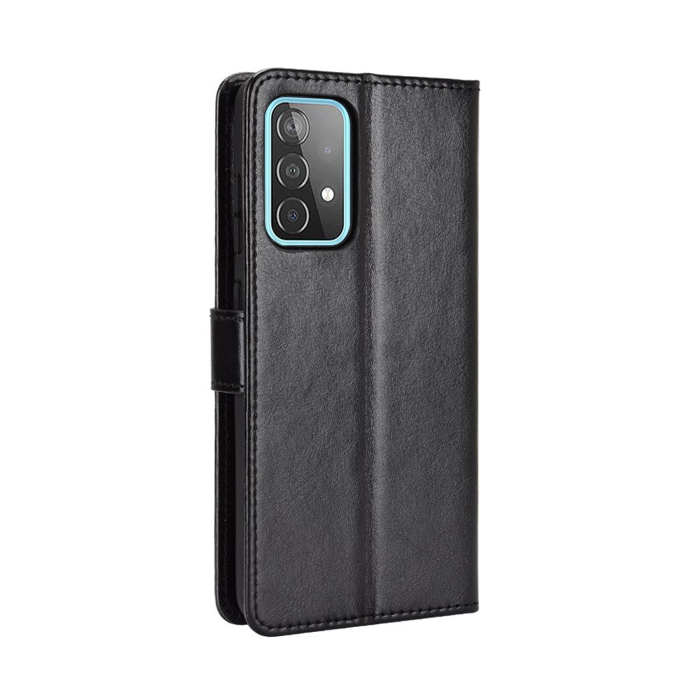 Fuld beskyttelse Crazy Horse tekstur læder cover med pung og stander til Samsung Galaxy A52 4G/5G / A52s 5G