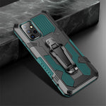 Back Clip Plastic + TPU Hybrid Case Kickstand Shell with Built-in Metal Sheet for Samsung Galaxy A72 4G/5G