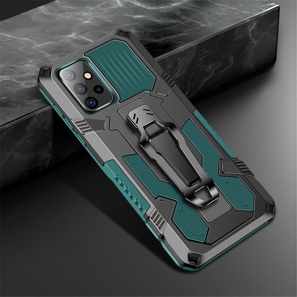 Back Clip Plastic + TPU Hybrid Case Kickstand Shell with Built-in Metal Sheet for Samsung Galaxy A72 4G/5G