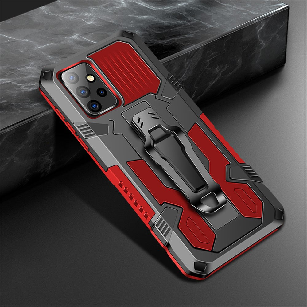 Back Clip Plastic + TPU Hybrid Case Kickstand Shell with Built-in Metal Sheet for Samsung Galaxy A72 4G/5G