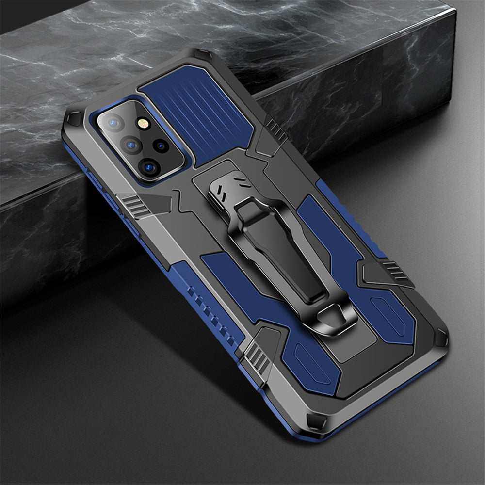 Back Clip Plastic + TPU Hybrid Case Kickstand Shell with Built-in Metal Sheet for Samsung Galaxy A72 4G/5G