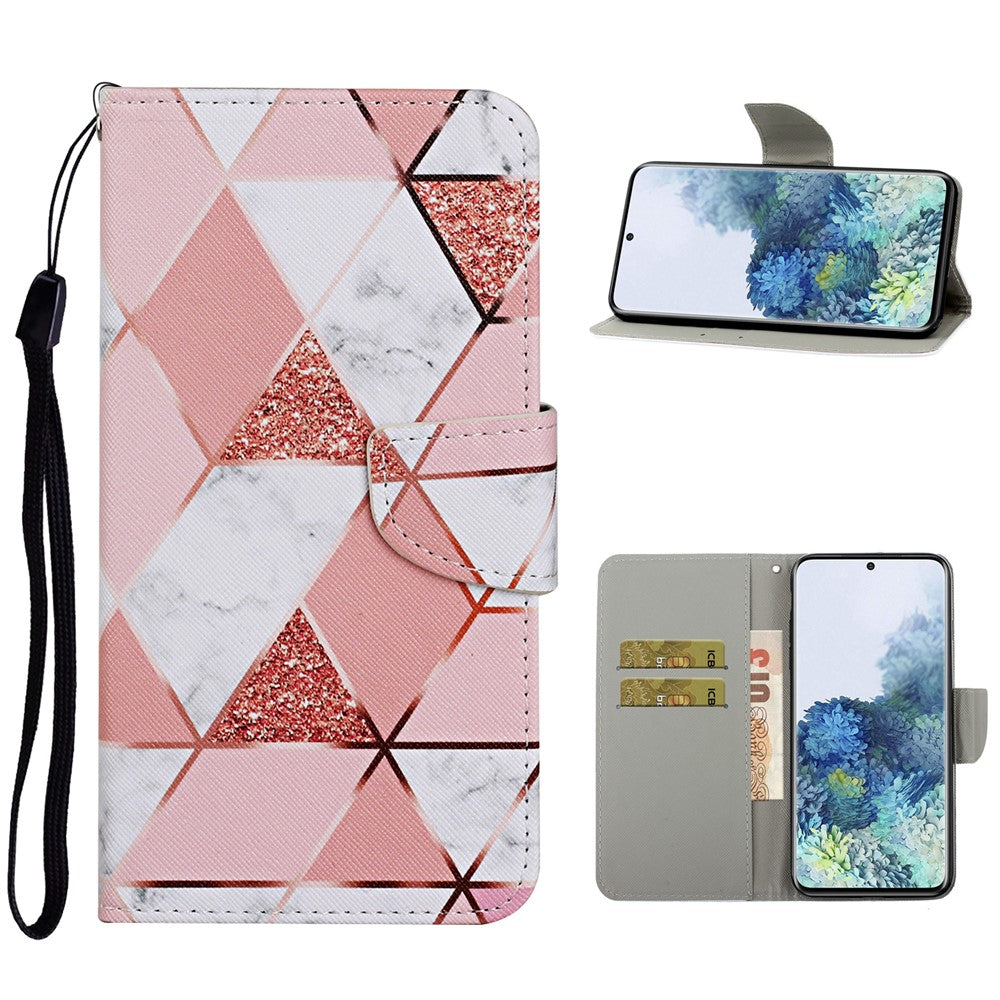 Pattern Printing Flip Leather Wallet Protective Case for Samsung Galaxy S21 4G/5G